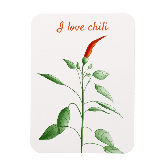 Imán Personalizado Texto Planta de Pepper Caliente Amor (Vertical)