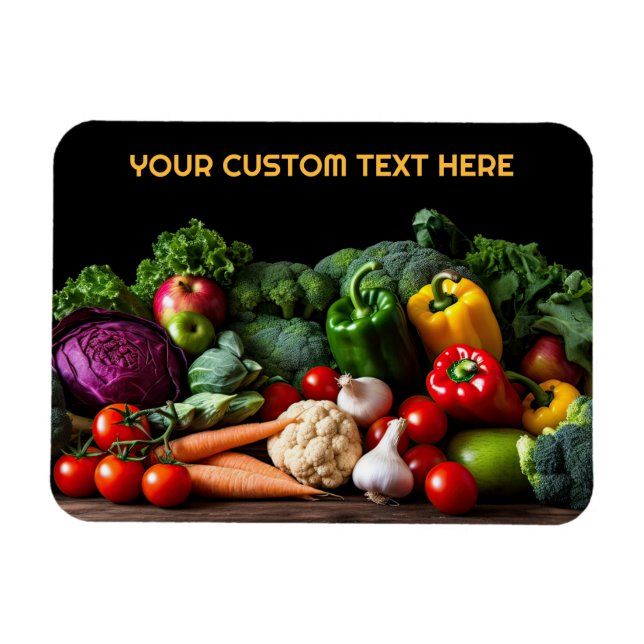 Imán Personalizado Texto Verduras frescas (Horizontal)