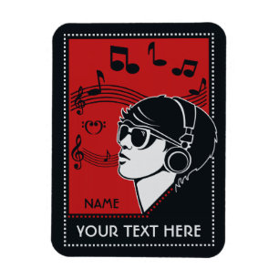 Imán Personalizado Textos Art Decó Magnate de música