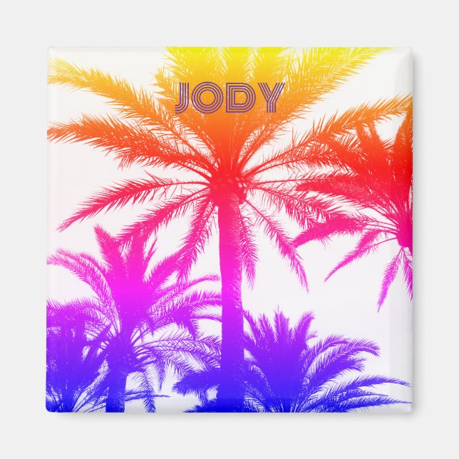 Imán Personalizado Tiki Sunset Magnet - Vibe de vacacio (Frente)