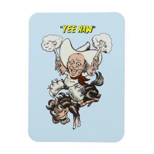 Imán Personalizado vaquero disparando pistolas montando