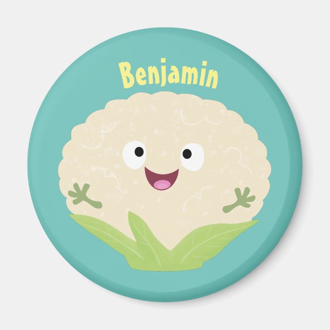 Imán Personalizado vegetal de coliflor alegre y dulce (Frente)