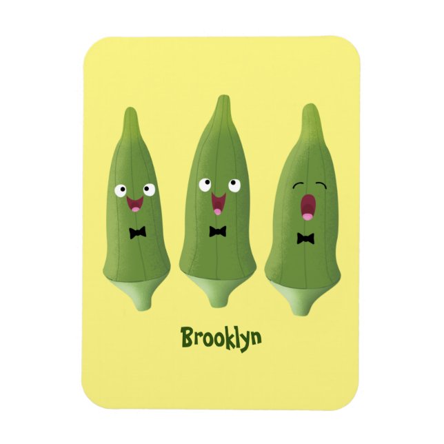 Imán Personalizado vegetal de okra cantante (Vertical)