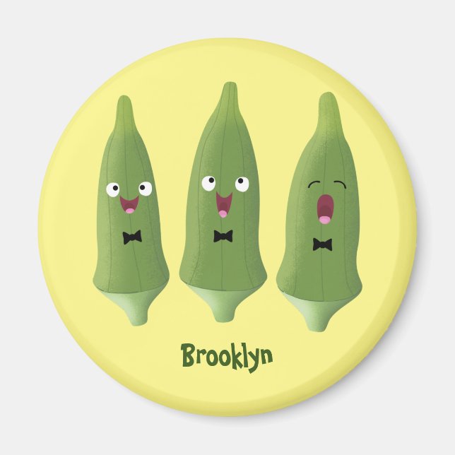 Imán Personalizado vegetal de okra cantante (Frente)