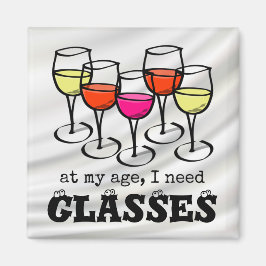 Imán Personalizado Vidrio A Mi Edad, Necesito Gafas
