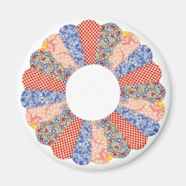 Imán Personalizado Vintage Dresden Plate Quilt Magnet (Frente)