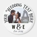 Imán Personalizado Vintage Texto Fridge Magnet Favorito<br><div class="desc">Personalizado impreso, personalizado planilla de fuente TRADICIONAL VINTAGE ROUND Photo Fridge Magnet favores de boda. Plantilla personalizada frente al imán de refrigerador fotográfico, disponible en 3 tamaños: 1.25", 2.25" y 3" de diámetro. TEXTO SUPERIOR - instrucción boda principal. Reemplace IMAGEN (IMAGE) con su pareja boda, compromiso, foto boda. MENOR TEXTO...</div>
