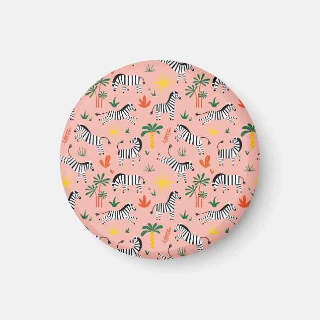 Imán Personalizado Zebras Gracioso Patrón sin Marea (Frente)