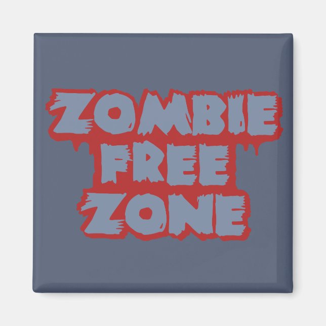 imán personalizado Zombie Free Zone (Frente)