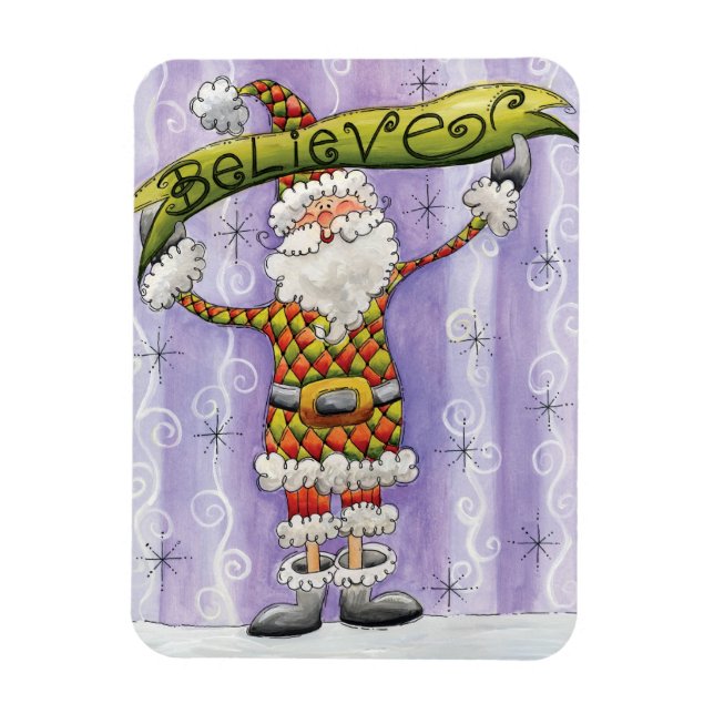 Imán Personalizados Navidades, creo en Santa Claus (Vertical)