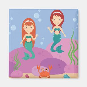 Imán Personalizados sirenas nadan en el océano