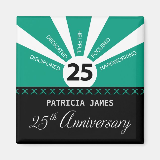 Imán Personalizar, 25º Aniversario del Empleado (Frente)