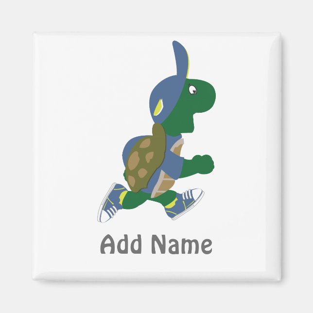 Imán Personalizar corriendo tortuga (Frente)