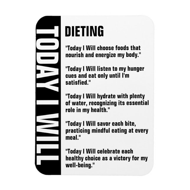 Imán Personalizar de recordatorio de objetivos de dieta (Vertical)