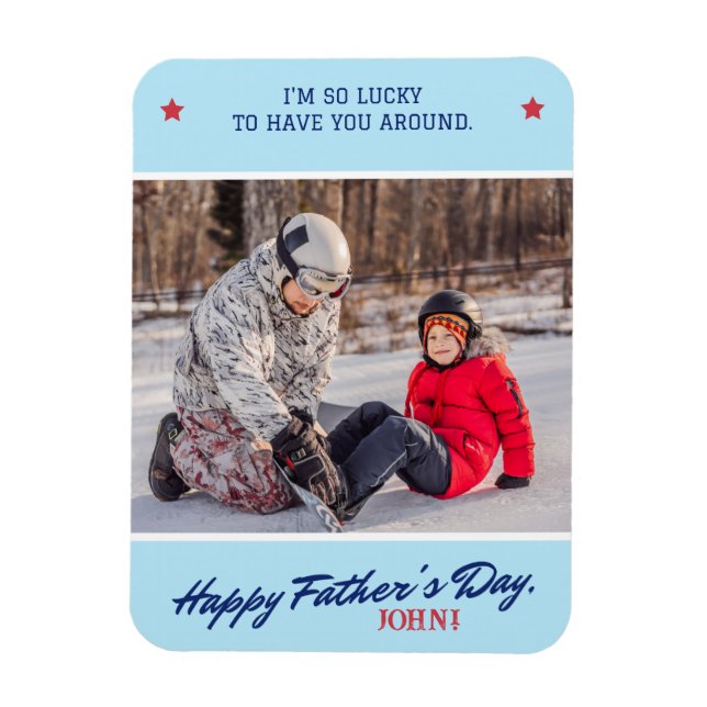 Imán Personalizar el nombre del guión del día del padre (Vertical)