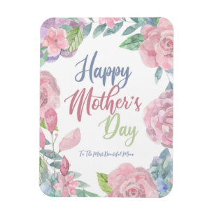 Imán Personalizar la acuarela de flores Día de la Madre