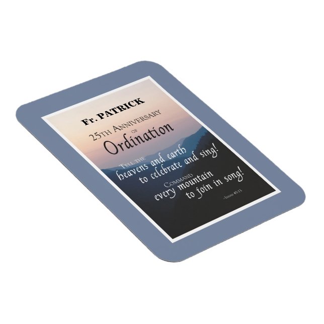 Imán Personalizar la Ordenanza del 25° Aniversario Feli (Lado Derecho)