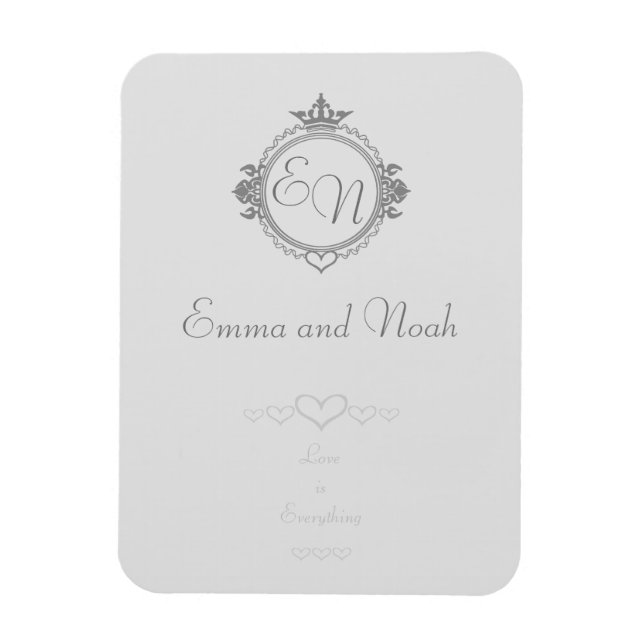 Imán Personalizar los nombres, iniciales y frase Amor (Vertical)