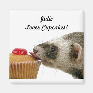 Imán Personalizar nombre ama los cupcakes ferrets