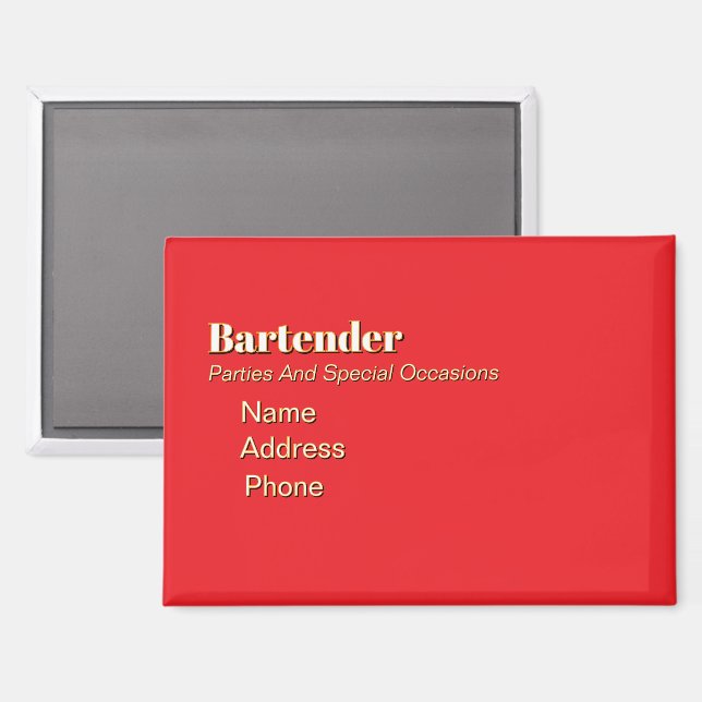 Imán Personalizar publicidad promocionar barman (Anverso/Reverso)