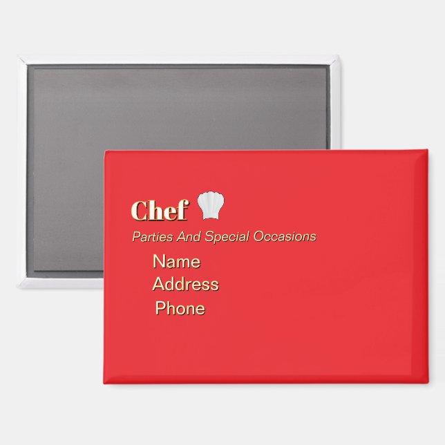 Imán Personalizar publicidad Promocionar chef (Anverso/Reverso)