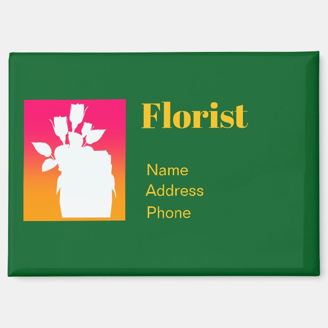 Imán Personalizar publicidad promover negocios florísti (Anverso)