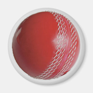 Imán Personalizar rojo de bolas de cricket con tu nombr