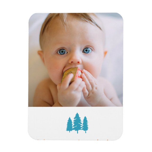 Imán personalizar tu foto memorable de bebé (Vertical)