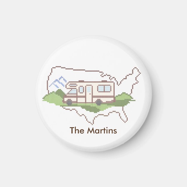 Imán Personalizar Tu Viaje Por Carretera USA Magnet (Frente)