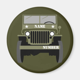 Imán Personalizar vehículo militar veterano vintage del