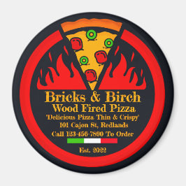 Imán Personalizar Wood Fired Pizza Restaurant Promo