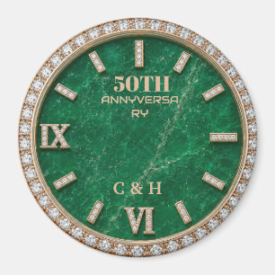 Imán Personalized 50th Anniversary Emerald Marble 