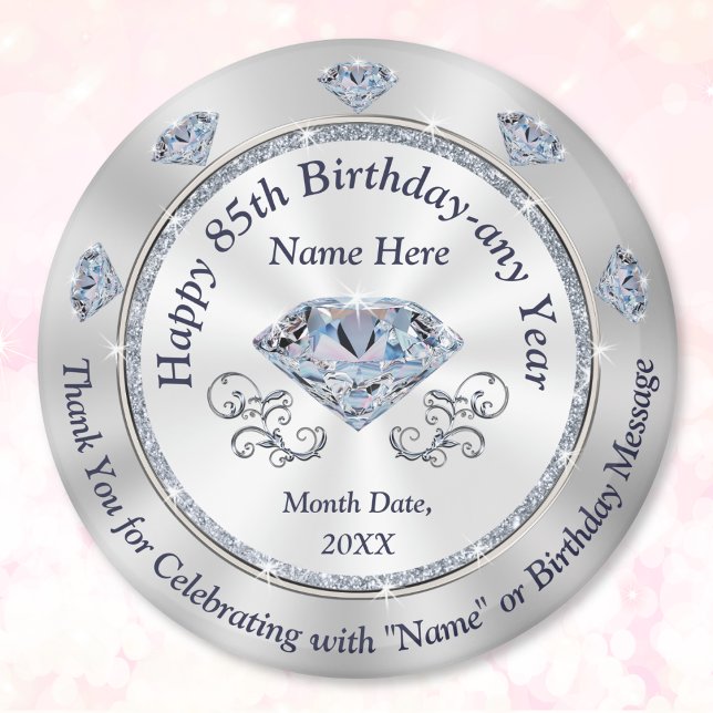 Imán Personalized, 85th Birthday Party Favor Ideas,  (Personalized, 85th birthday party favors. 85th birthday party ideas for grandma, mom or loved ones.)