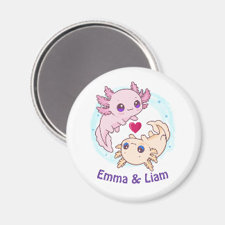 Imán Personalized Axolotl Couple Valentine Magnet