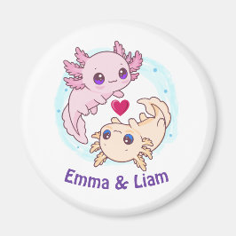 Imán Personalized Axolotl Couple Valentine Magnet