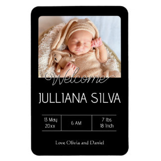 Imán personalized baby Birth announcements 