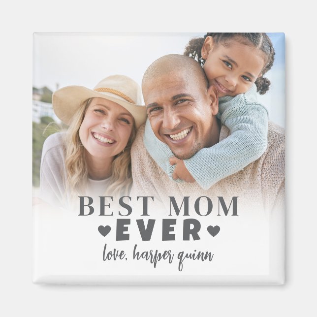 Imán Personalized Best Mom Photo (Frente)