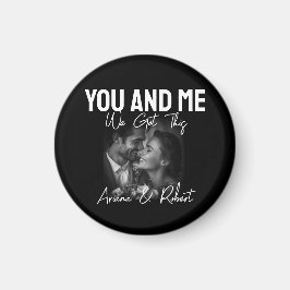 Imán Personalized Black Photo Couple 'You and Me' 