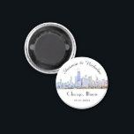 Imán Personalized Chicago Skyline Wedding<br><div class="desc">These magnets make perfect wedding favors or gifts.</div>