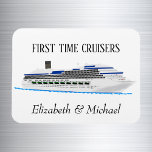 Imán Personalized Cruise Door First time Cruisers<br><div class="desc">This design was created though digital art. It may be personalized in the area provide or customizing by choosing the click to customize further option and changing the name, initials or words. You may also change the text color and style or delete the text for an image only design. Contact...</div>