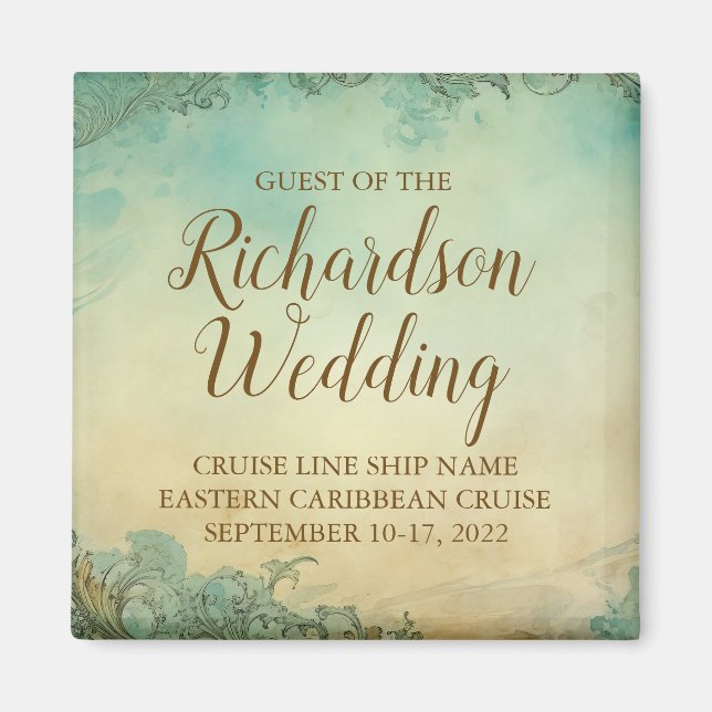 Imán Personalized Cruise Wedding Guest Keepsake (Frente)