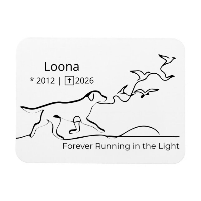Imán Personalized Dog Memorial Sympathy Line Art (Horizontal)