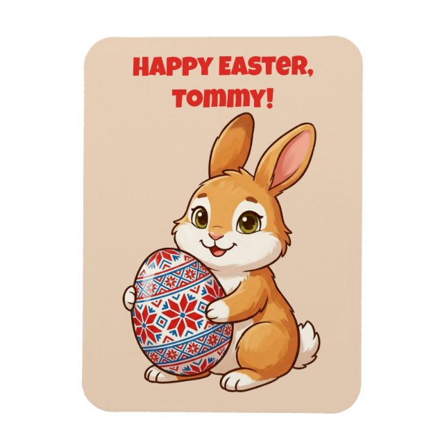 Imán Personalized Easter Bunny Magnet | Vinyl Glossy (Vertical)