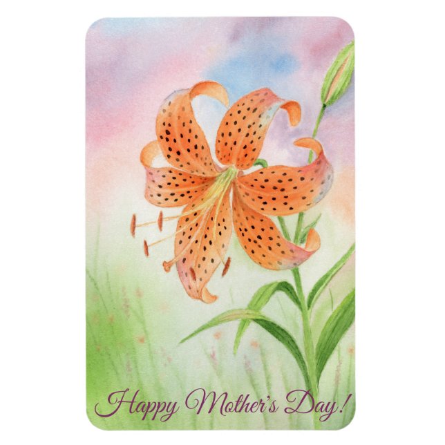 Imán Personalized Elegant Tiger Lily (Vertical)