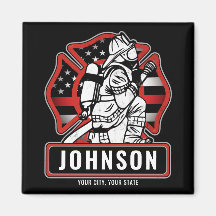 Personalized Firefighter Fire Dept Patriotic Flag 