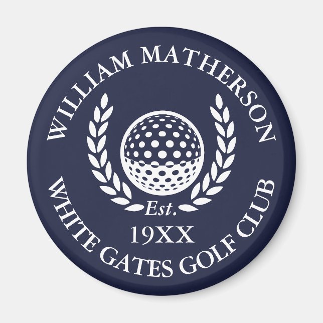 Imán Personalized Golf Club Name Navy Blue (Frente)