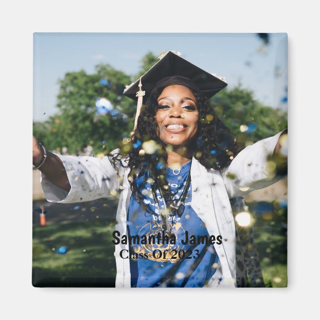 Imán Personalized Graduation Photo and Name (Frente)