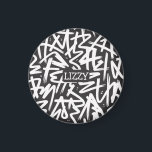 Imán Personalized Graffiti Name Pattern — Custom Urban<br><div class="desc">Make it truly yours with this bold personalized graffiti design. Featuring a dense black and white graffiti tag pattern inspired by authentic street art, this design includes a customizable name displayed prominently for a striking urban look. Easily add your own name, your cool nickname or text to create a one-of-a-kind...</div>