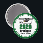 Imán Personalized Green Class of 2026 Graduation Party<br><div class="desc">Customize your own green high school Class of 2026 graduate magnet for a high school or college graduation party. Cool varsity letters for the year on a great custom commemorative keepsake for seniors.</div>