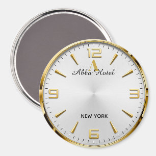 Imán Personalized Hotel Name Luxury Gold Silver 